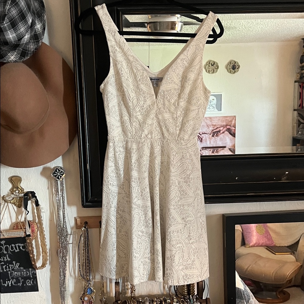 Elegant white and silver Mini Dress